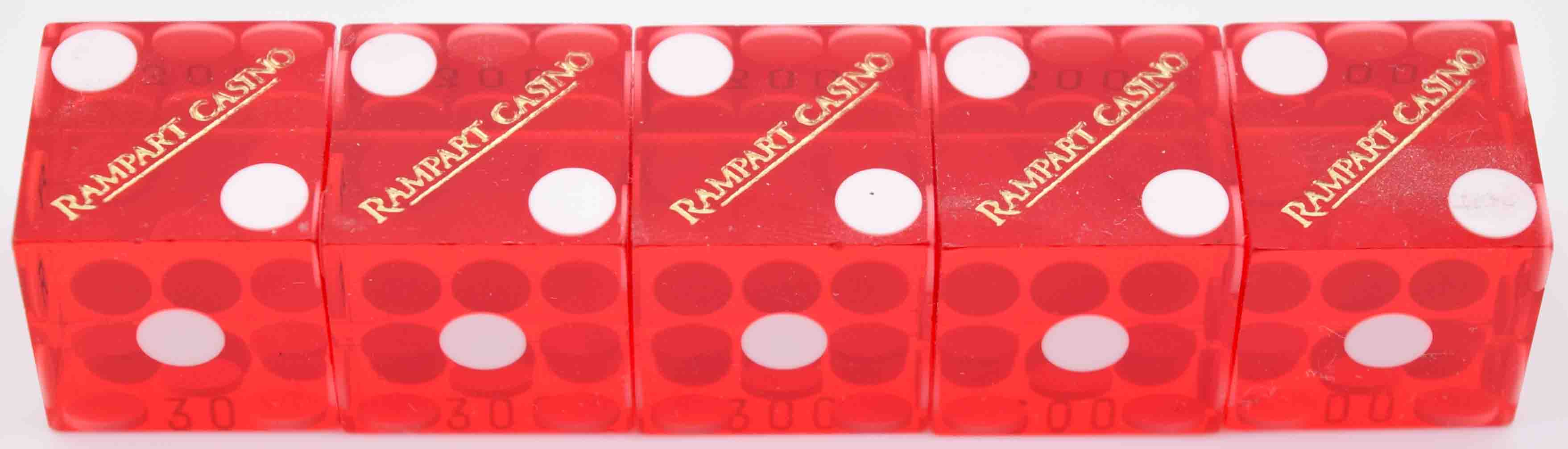 Rampart Casino Las Vegas Nevada Red Stick of Matching Number Dice