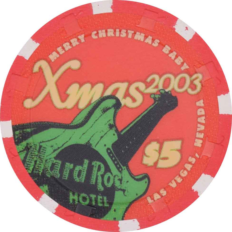 Hard Rock Casino Las Vegas Nevada $5 Christmas Chip 2003
