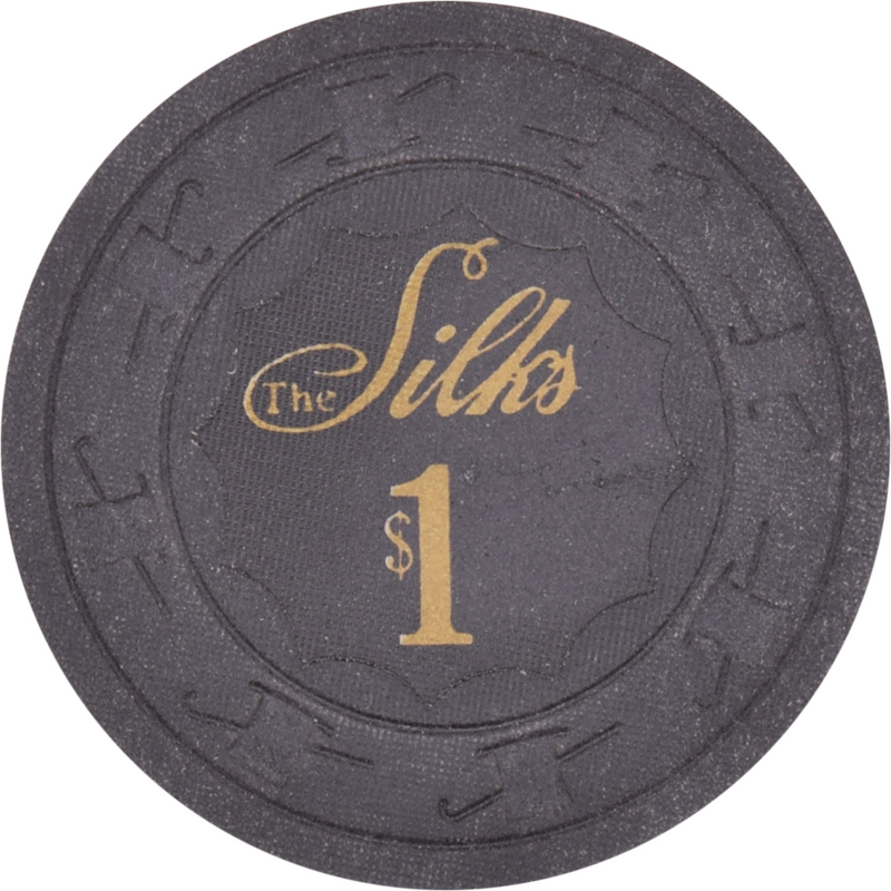 The Silks Night Club Emeryville California $1 Black Inlay Chip