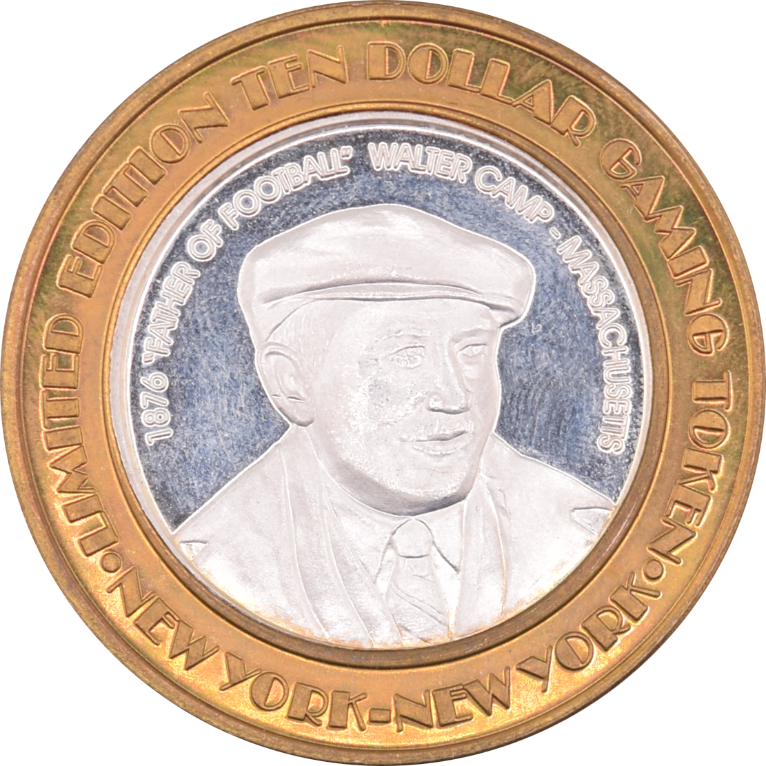New York New York Casino Las Vegas Nevada "Walter Camp" $10 Silver Strike .999 Fine Silver 2002