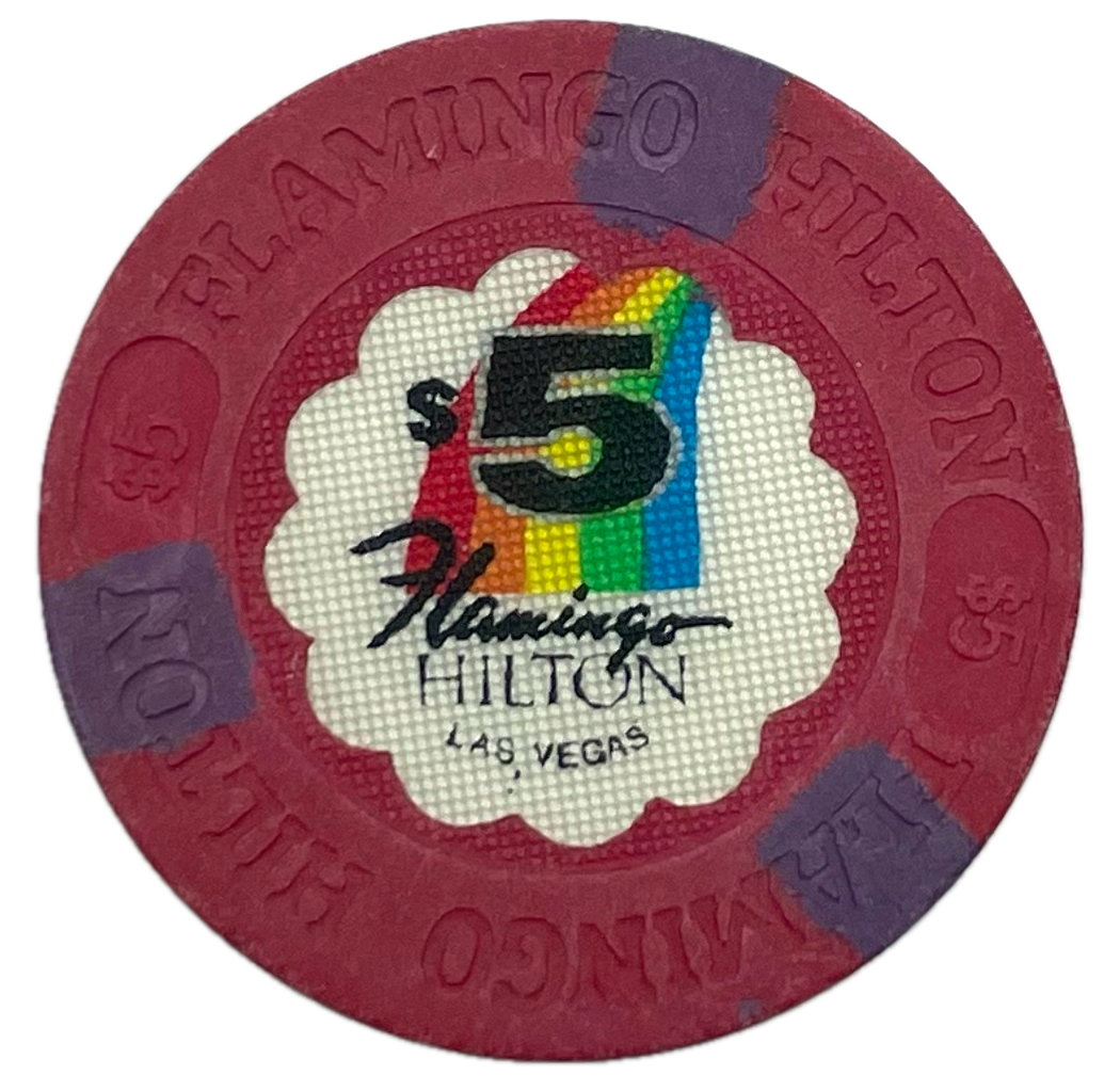 Flamingo Hilton Casino Las Vegas NV $5 Chip 1980s