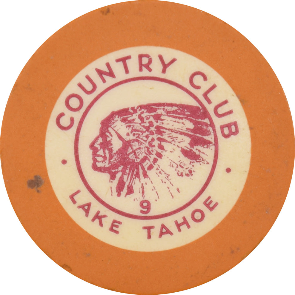 Stateline Country Club Lake Tahoe Nevada Orange Roulette 9 Chip 1935