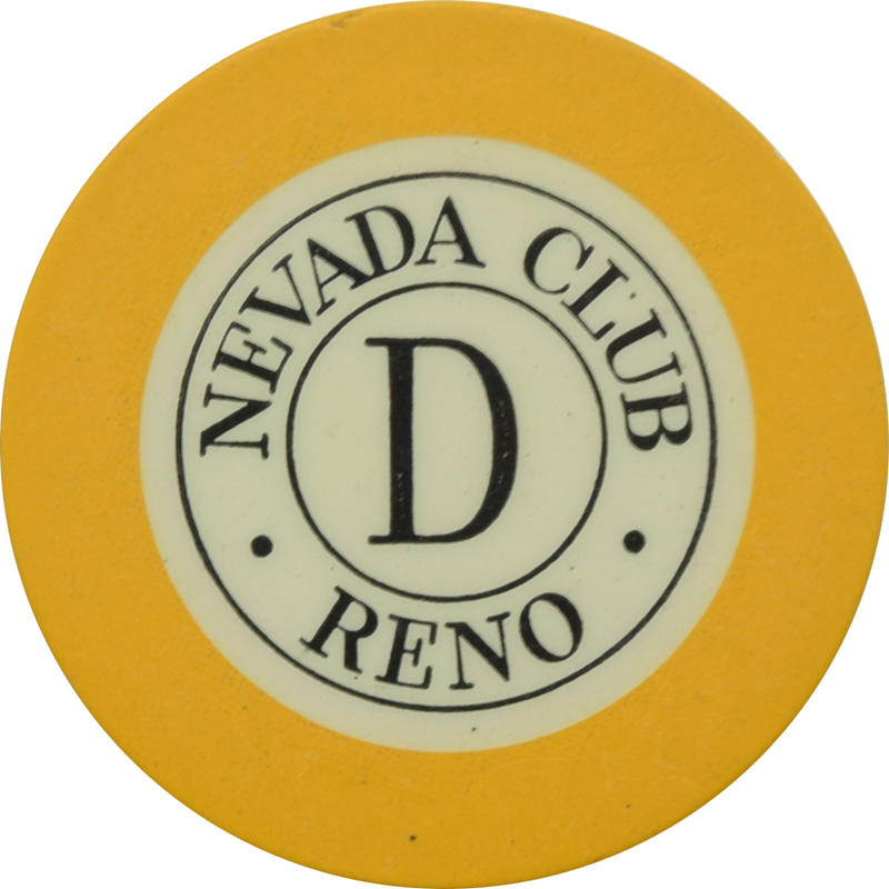 Nevada Club Casino Reno Nevada Yellow Roulette D Chip 1950s