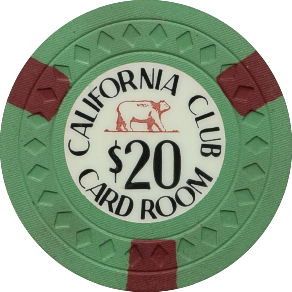 California Club Casino Las Vegas Nevada $20 Chip 1957