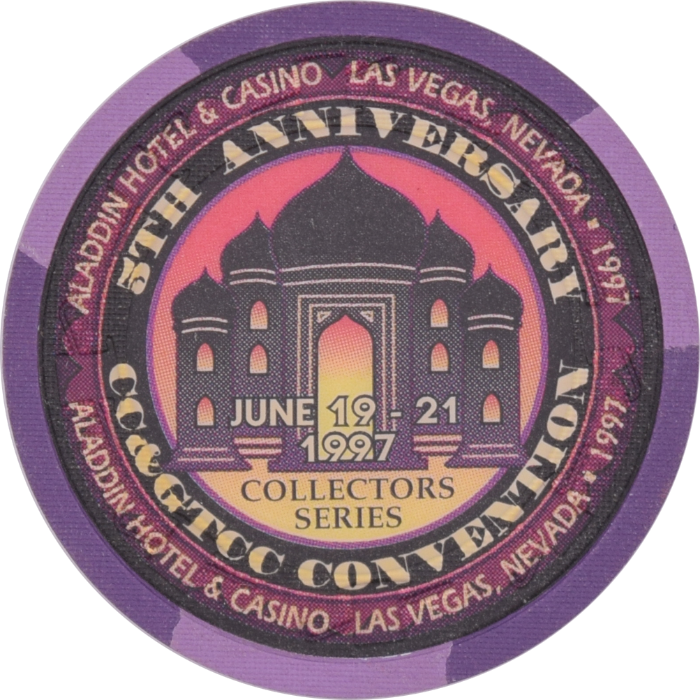 Aladdin Casino Las Vegas Nevada $5 5th Convention Chip 1997