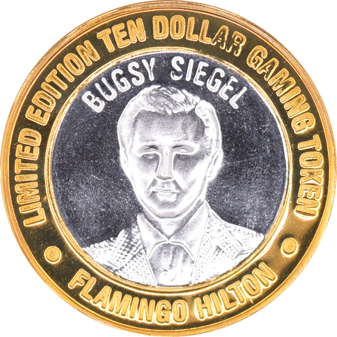 Flamingo Hilton Casino Las Vegas Nevada $10 Bugsy Siegel .999 Fine Silver Strike 1999