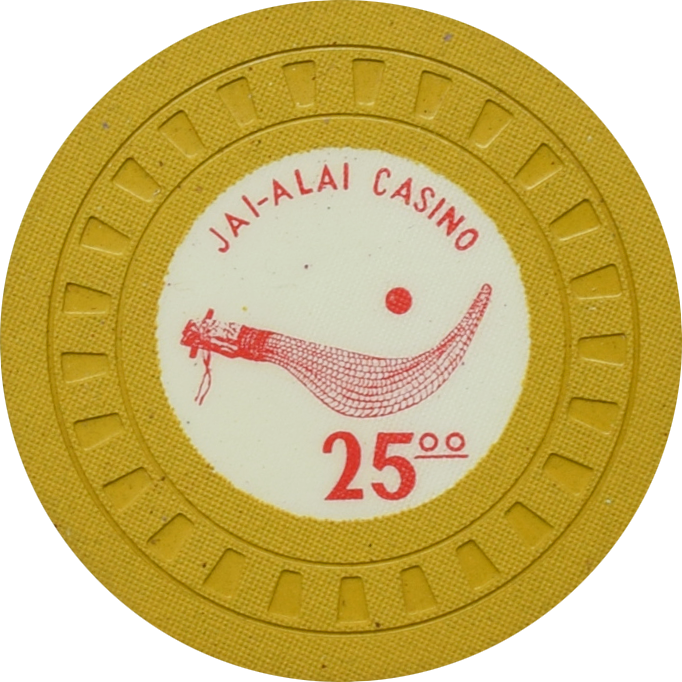 Jai-Alai Casino Havana Cuba $25 Yellow Chip