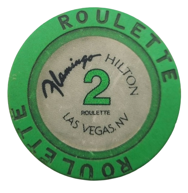 Flamingo Hilton Las Vegas Nevada Roulette Green Chip 1992