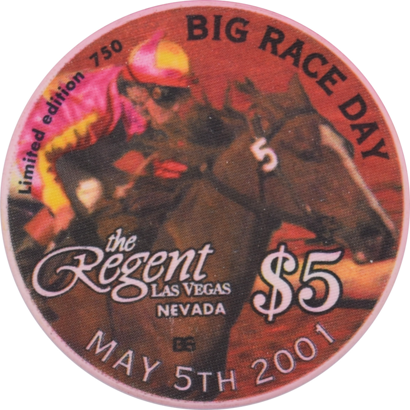 The Regent Casino Las Vegas Nevada $5 Big Race Day Chip 2001