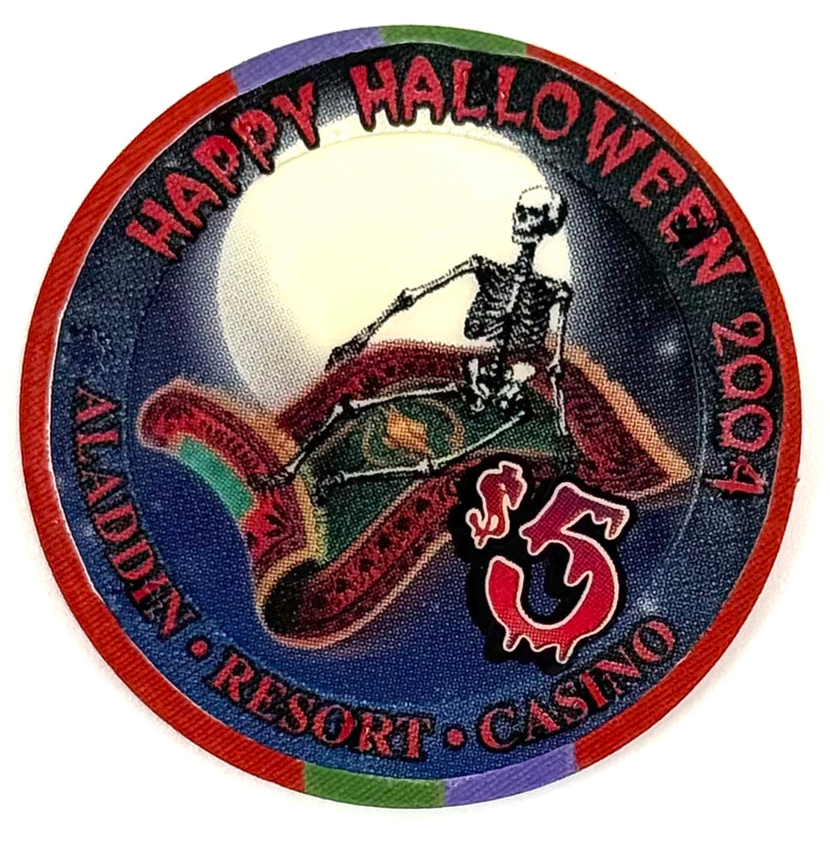 Aladdin Resort & Casino Las Vegas NV $5 Halloween Chip 2004