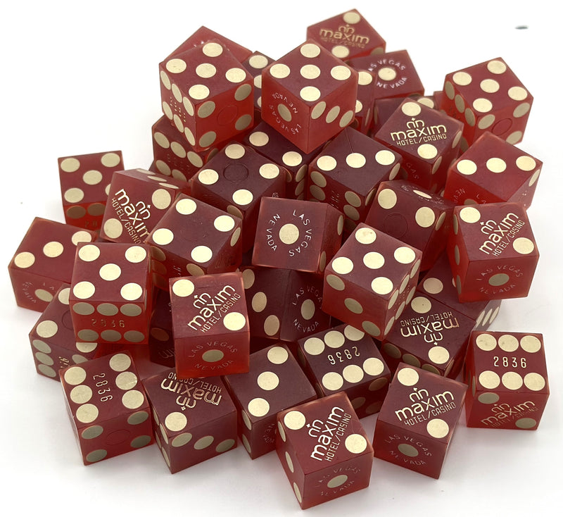 Bulk Random Dice 50 Used Dice From Maxim Casino in Las Vegas Nevada