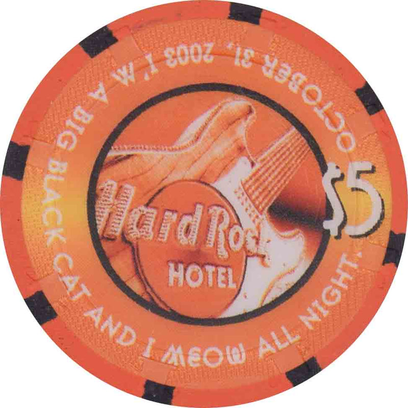 Hard Rock Casino Las Vegas Nevada $5 Halloween Chip 2003 (1 Cat)