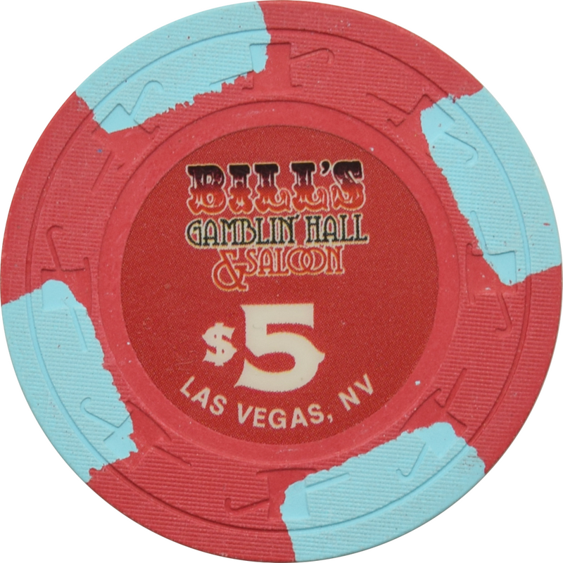 Bill's Gamblin' Hall & Saloon Casino Las Vegas Nevada $5 Chip 2007