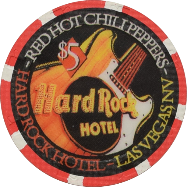 Hard Rock Casino Las Vegas Nevada $5 Red Hot Chili Peppers New Years Chip 2002