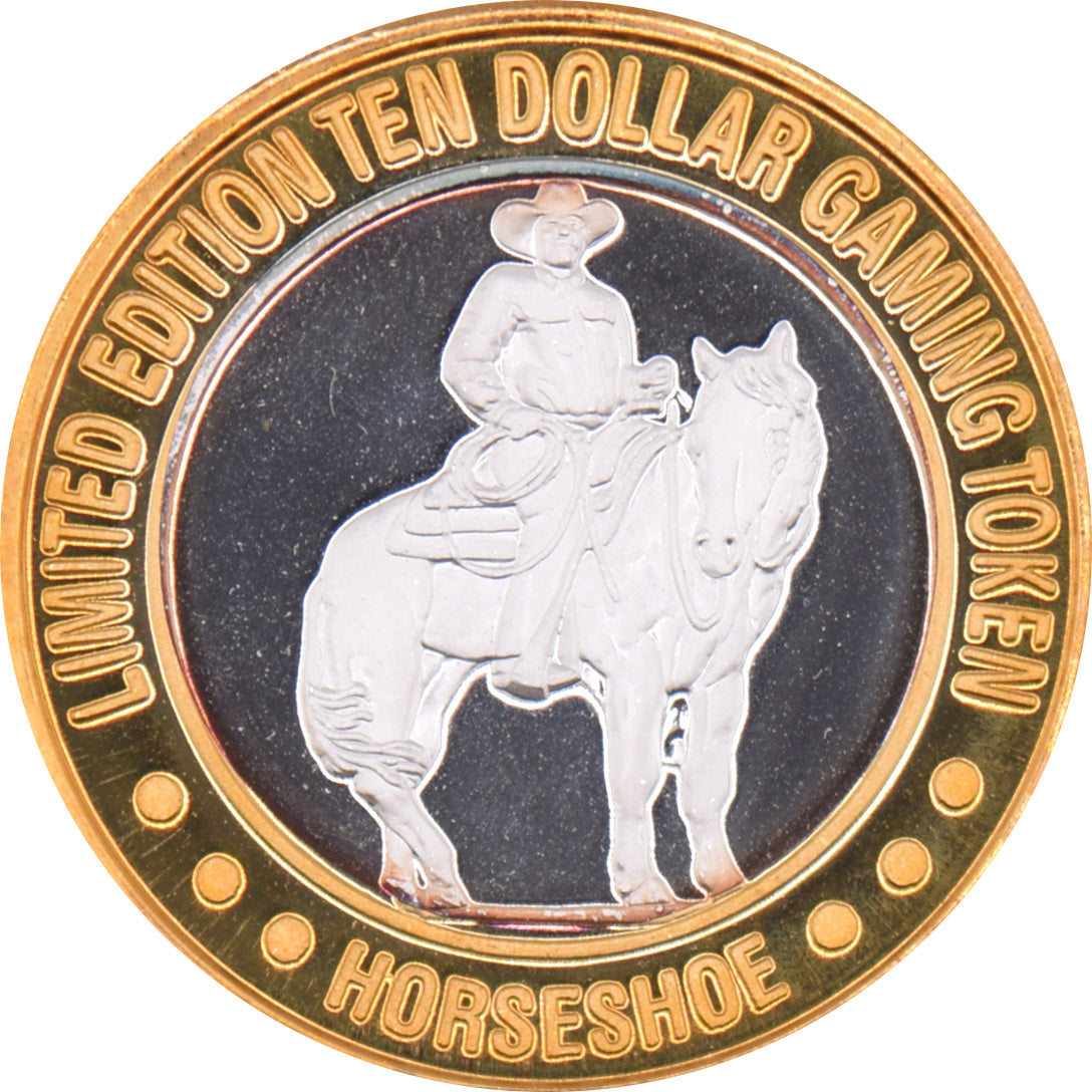 Horseshoe Club (Binion's) Casino "Horseback" $10 Silver Strike .999 Fine Silver 1999