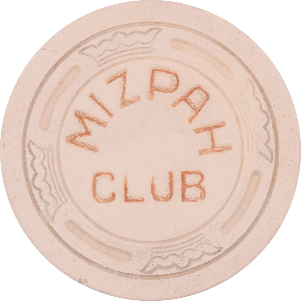 Mizpah Hotel Casino Tonopah Nevada White Roulette Chip 1945