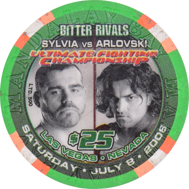 Mandalay Bay Casino Las Vegas Nevada $25 Ortiz VS Shamrock UFC Chip 2006
