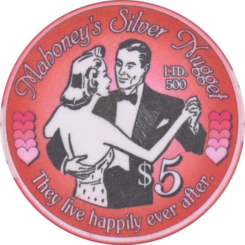 Mahoney's Silver Nugget Casino N. Las Vegas Nevada $5 Valentine's Day Chip 2003