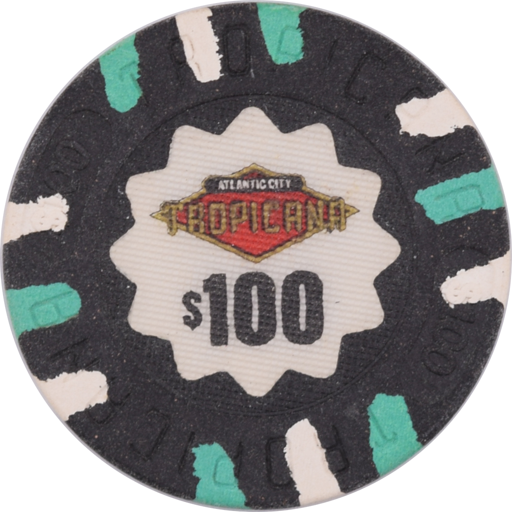 Tropicana Casino Atlantic City New Jersey $100 Chip