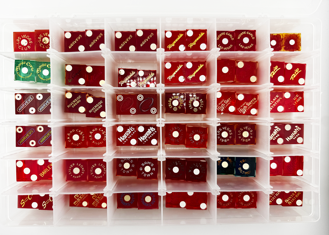 Dice Collection 36 Pairs Multiple Casinos In Protective Box
