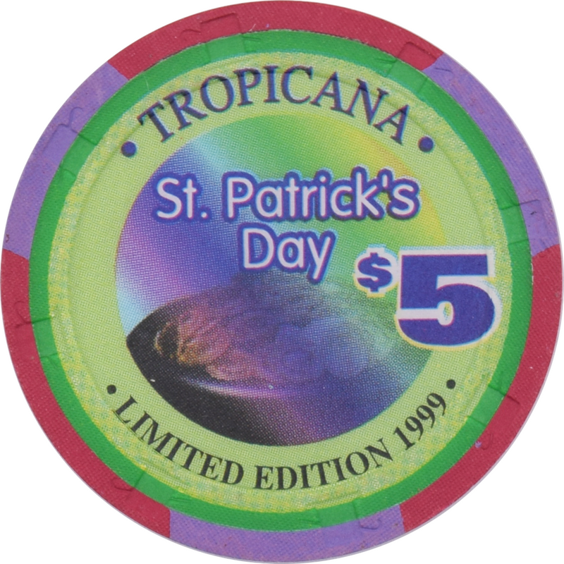 Tropicana Casino Las Vegas Nevada $5 St. Patrick's Day Chip 1999