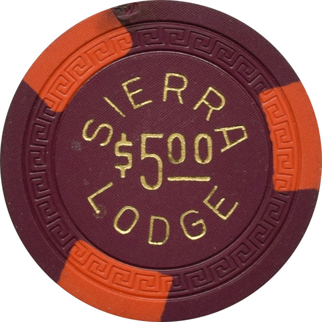 Sierra Lodge Casino Crystal Bay Nevada $5 Chip 1953