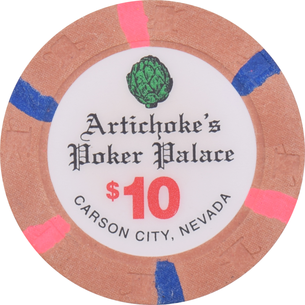 Artichoke's Poker Palace Casino Carson City Nevada $10 Chip 1997