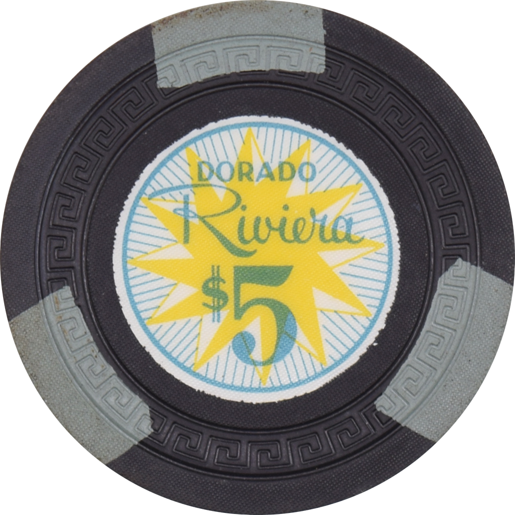 Dorado Riviera Casino Dorado Puerto Rico $5 SmKey Black Chip