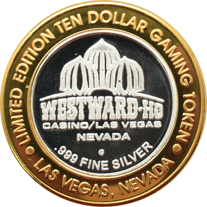Westward Ho Casino Las Vegas Nevada "Greg "The Hammer" Valentine" $10 Silver Strike .999 Fine Silver 1999