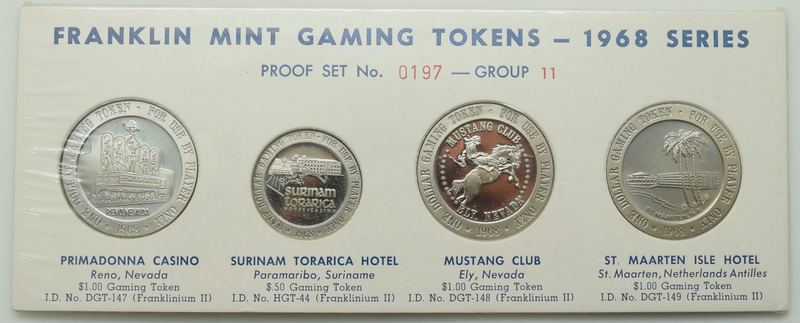 Franklin Mint Gaming Tokens - 1968 Proof Set No. 0197 - Group 11
