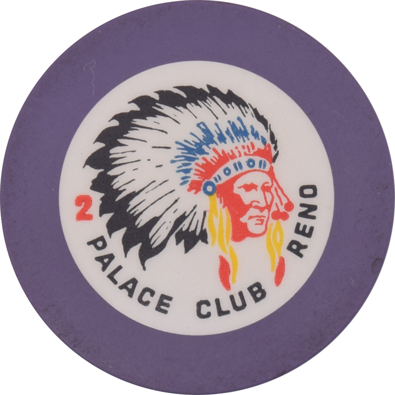 Palace Club Casino Reno Nevada Purple Roulette 2 Chip 1930s