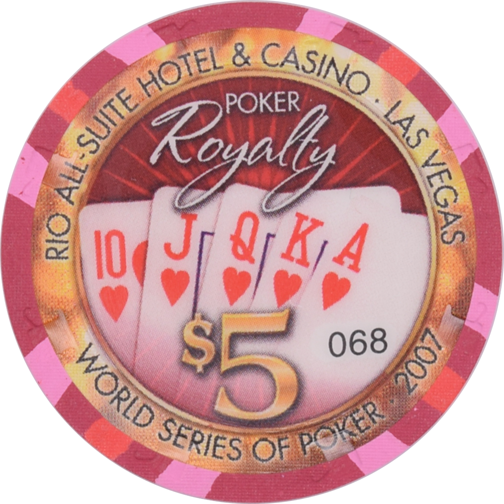 Rio Casino Las Vegas Nevada $5 WSOP Poker Royalty Chip 2007