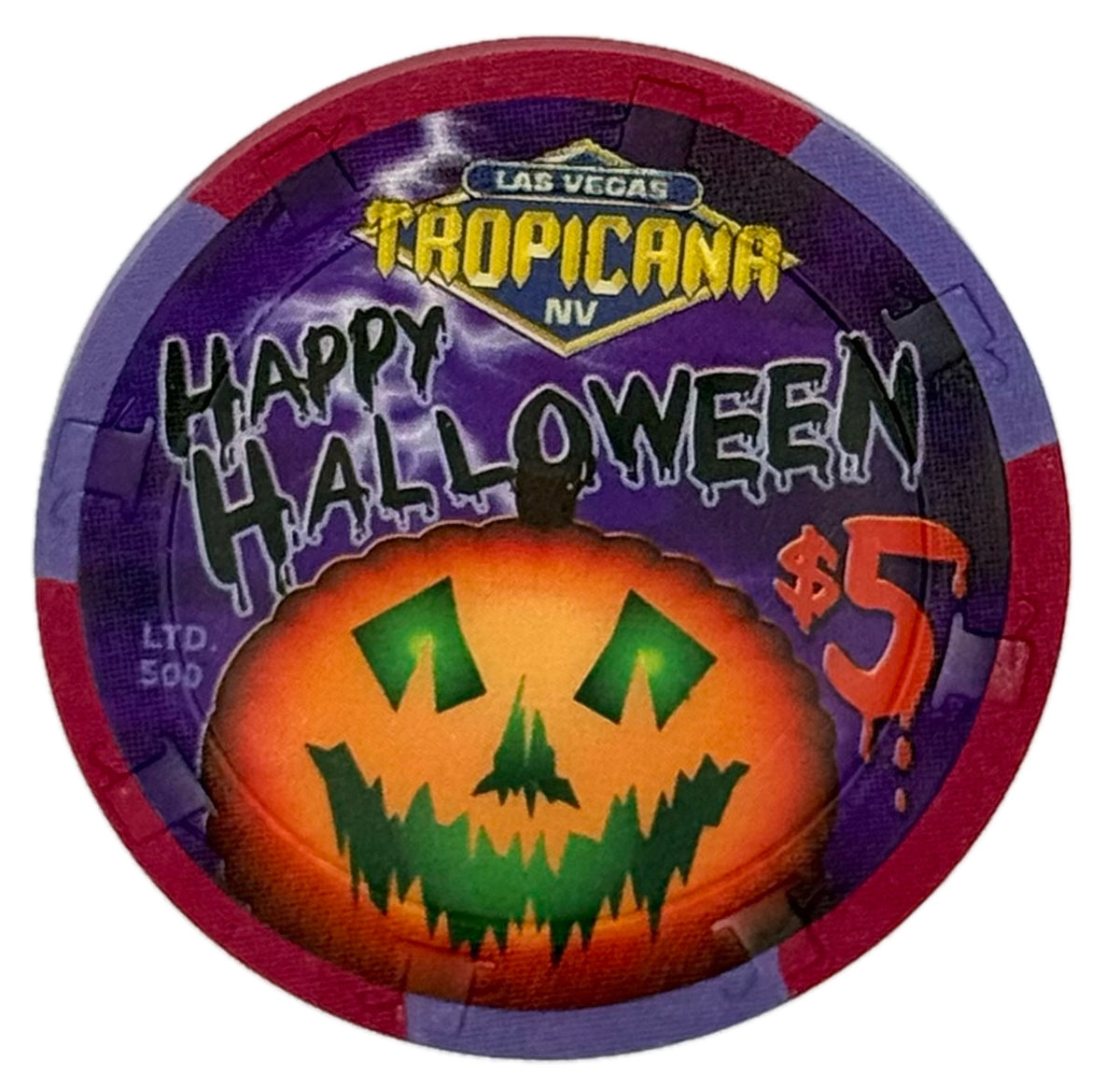 Tropicana Casino Las Vegas NV $5 Halloween Chip 2003