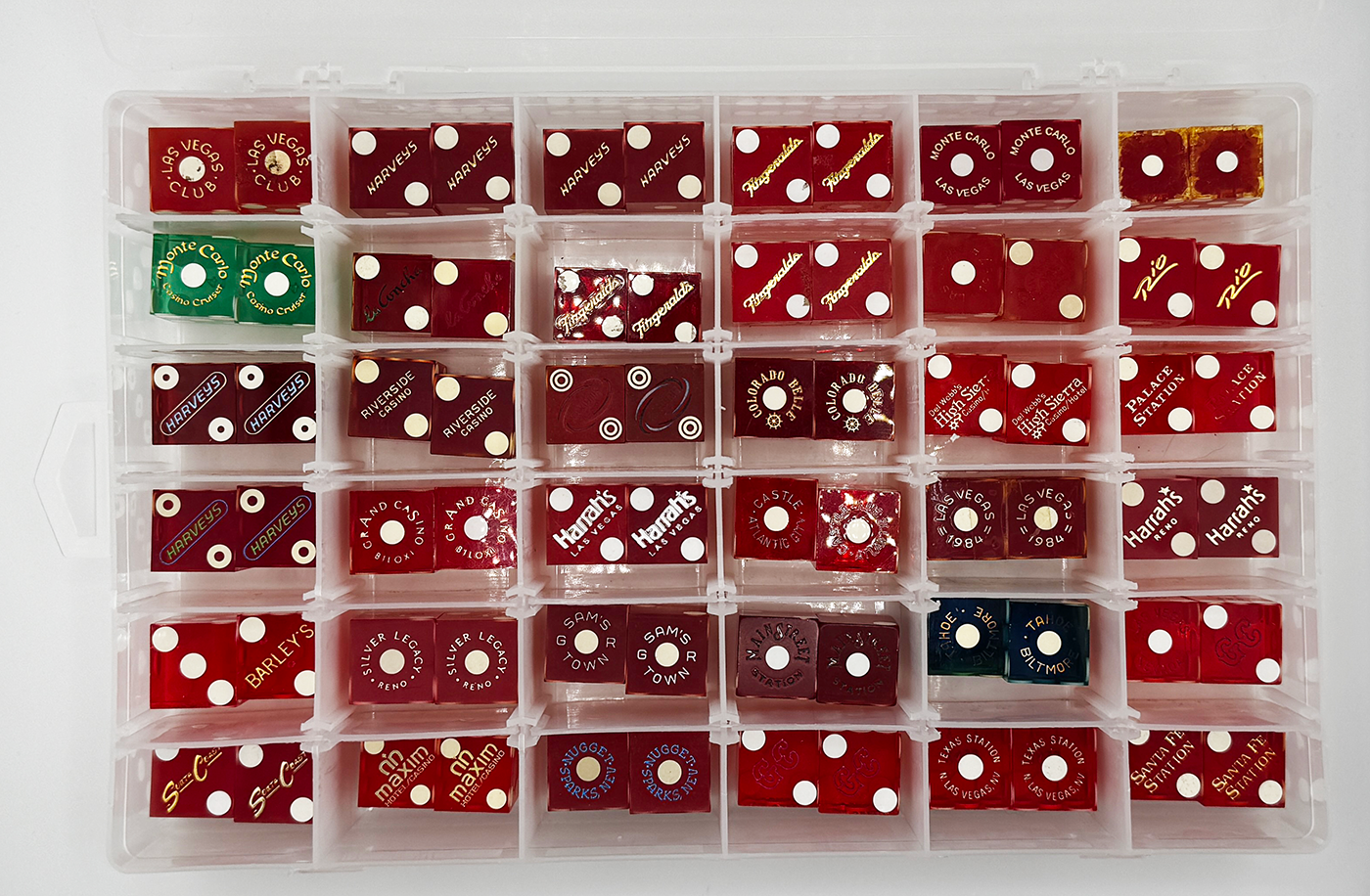 Dice Collection 36 Pairs Multiple Casinos In Protective Box