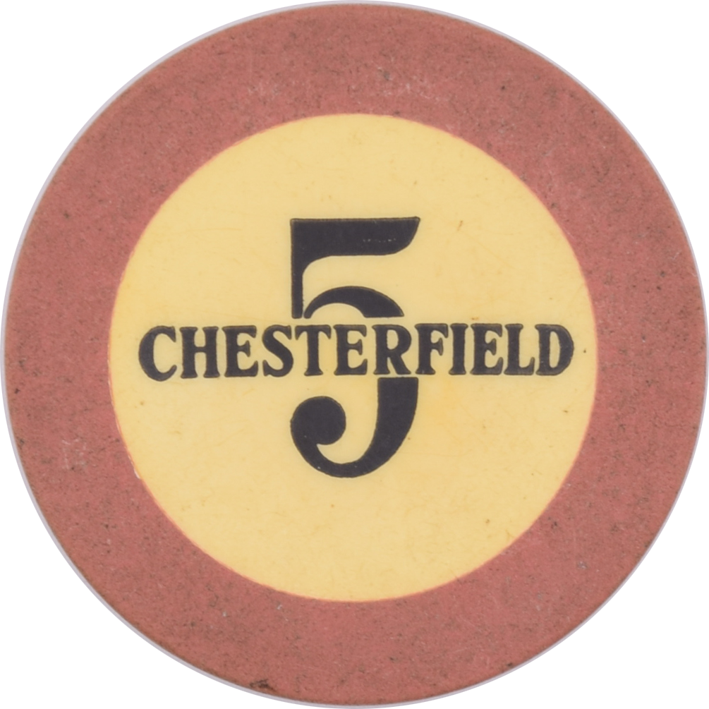 Chesterfield Club Illegal Casino Detroit Michigan $5 Chip