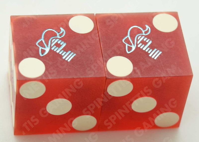 Pioneer Hotel & Gaming Hall Casino Laughlin Nevada Red Used Pair of Dice