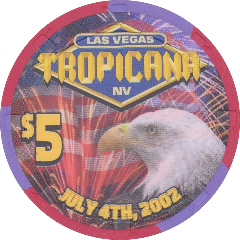 Tropicana Casino Las Vegas Nevada $5 4th of July Chip 2002