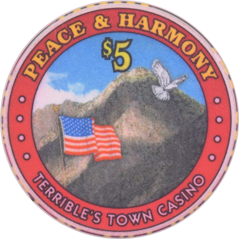 Terrible's Town Casino Pahrump Nevada $5 Peace and Harmony Chip 2000