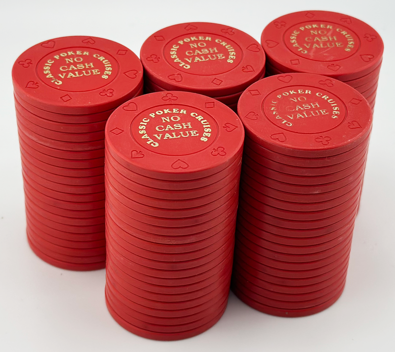 Rack of 100 Classic Poker Cruises Red NCV Chips