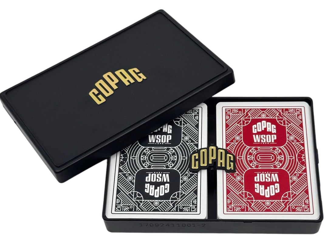 Copag WSOP 100% Plastic Playing Cards - Poker Size (Standard) Jumbo Index Black/Red Double Deck Set