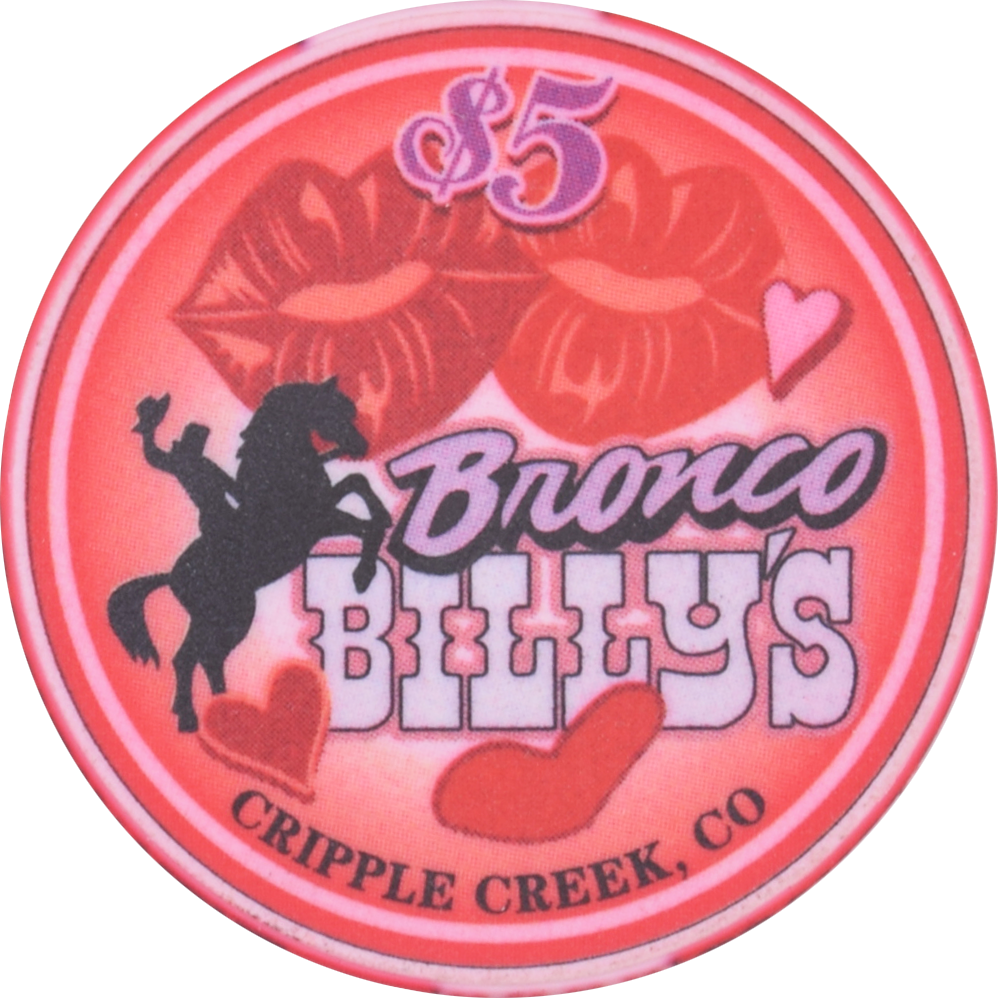 Bronco Billy's Casino Cripple Creek Colorado $5 Sweetheart Slot Tournament Chip 2002