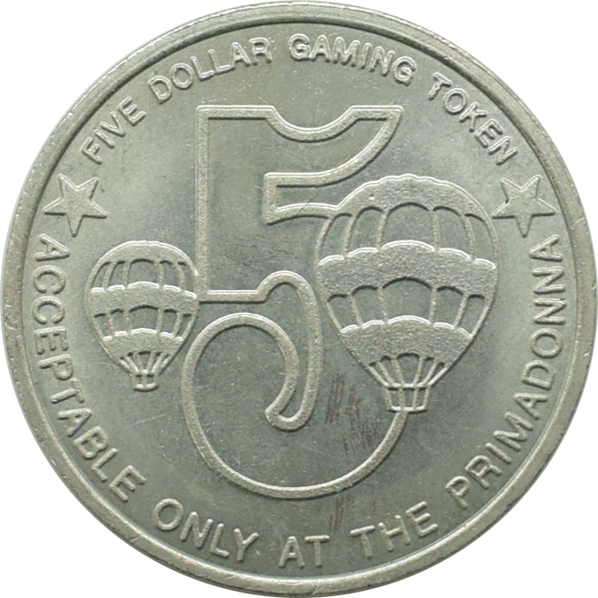 Primadonna Casino Jean Nevada $5 Token 1999