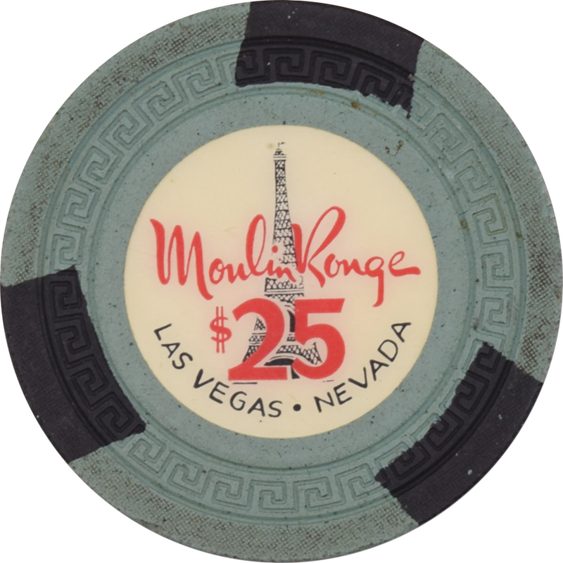 Moulin Rouge Casino Las Vegas Nevada $25 Eiffel Tower Chip 1955