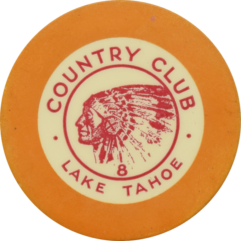 Stateline Country Club Lake Tahoe Nevada Yellow Roulette 8 Chip 1935