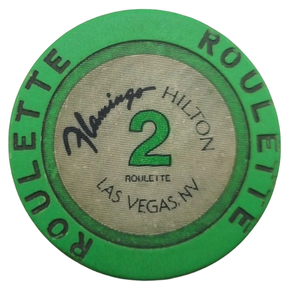 Flamingo Hilton Las Vegas Nevada Roulette Green Chip 1992