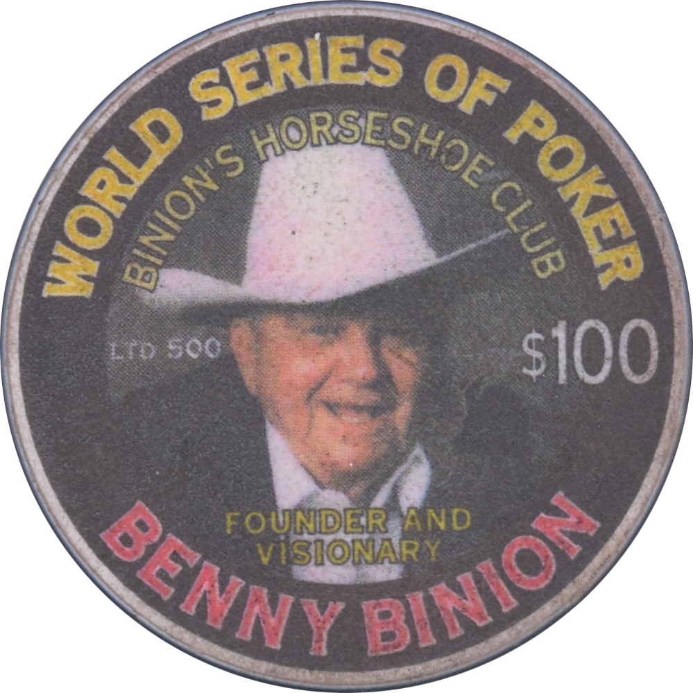 Horseshoe Club (Binion's) Casino Las Vegas Nevada $100 Benny Binion Chip 1999
