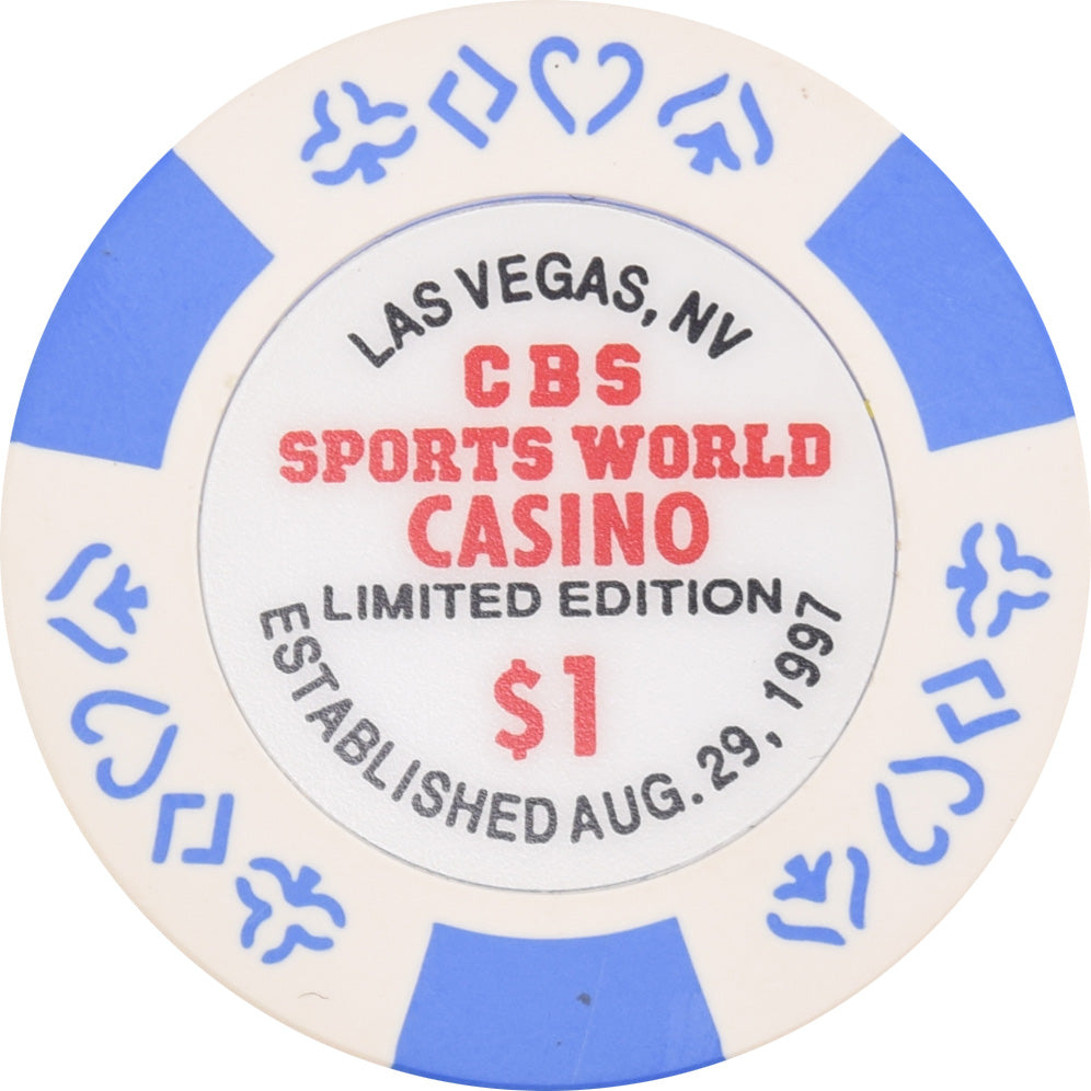 CBS Sports World Casino Las Vegas Nevada $1 Grand Opening Chip 1998