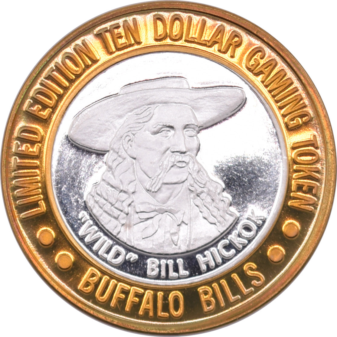 Buffalo Bills Casino "Wild Bill Hickok" $10 Silver Strike .999 Fine Silver 2001