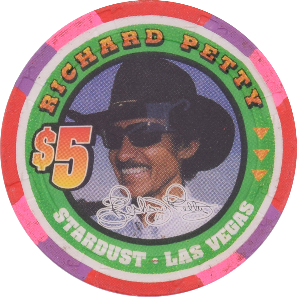 Stardust Casino Las Vegas Nevada $5 Richard Petty Chip 2001