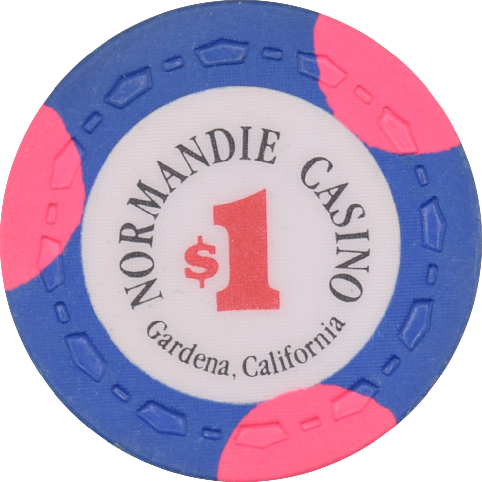 Normandie Club Casino Gardena California $1 Inlay TRK Chip